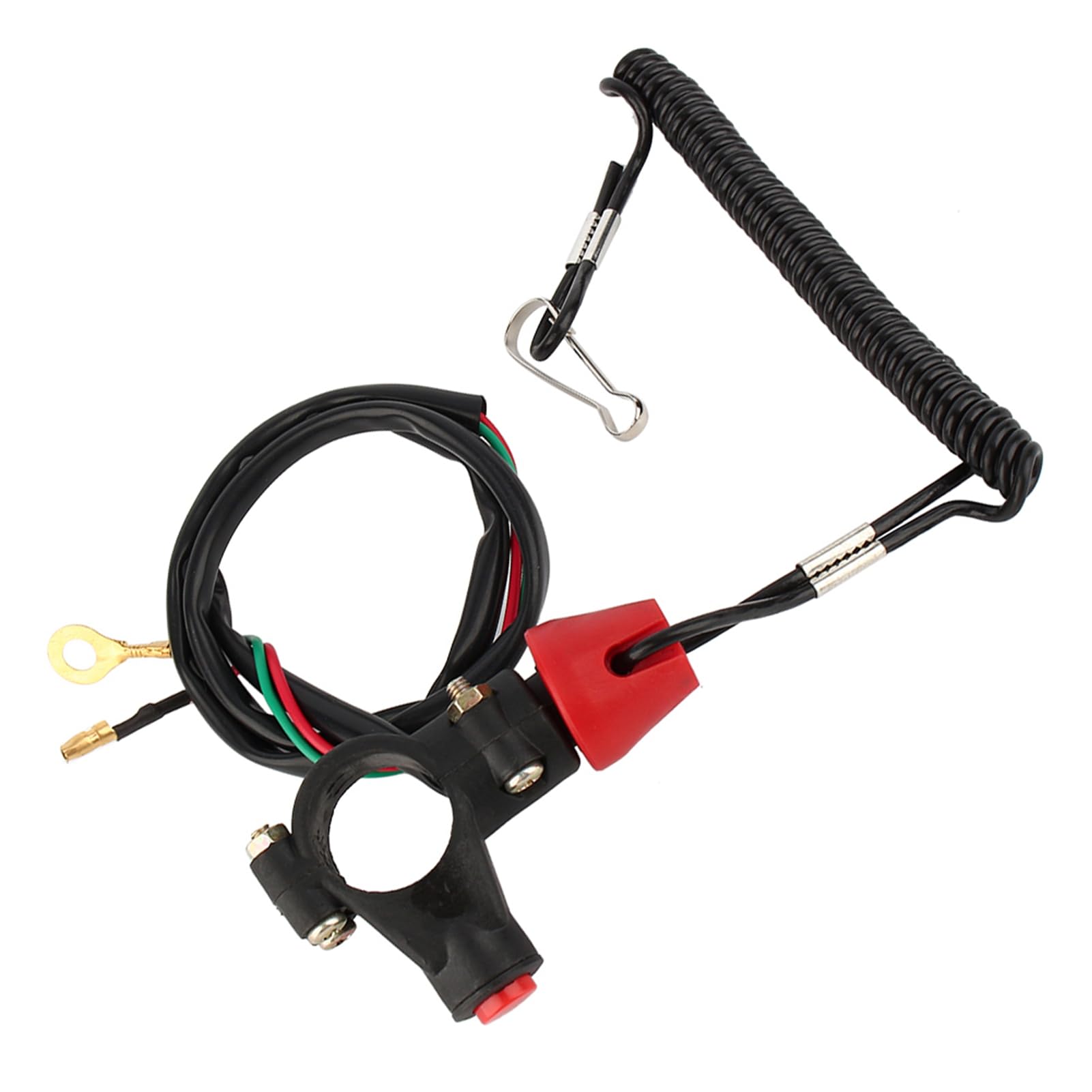 Interruttore Di Arresto Del Motore 2mm Pulsante Spegnimento Con Cavo Di Sicurezza Per Manubrio