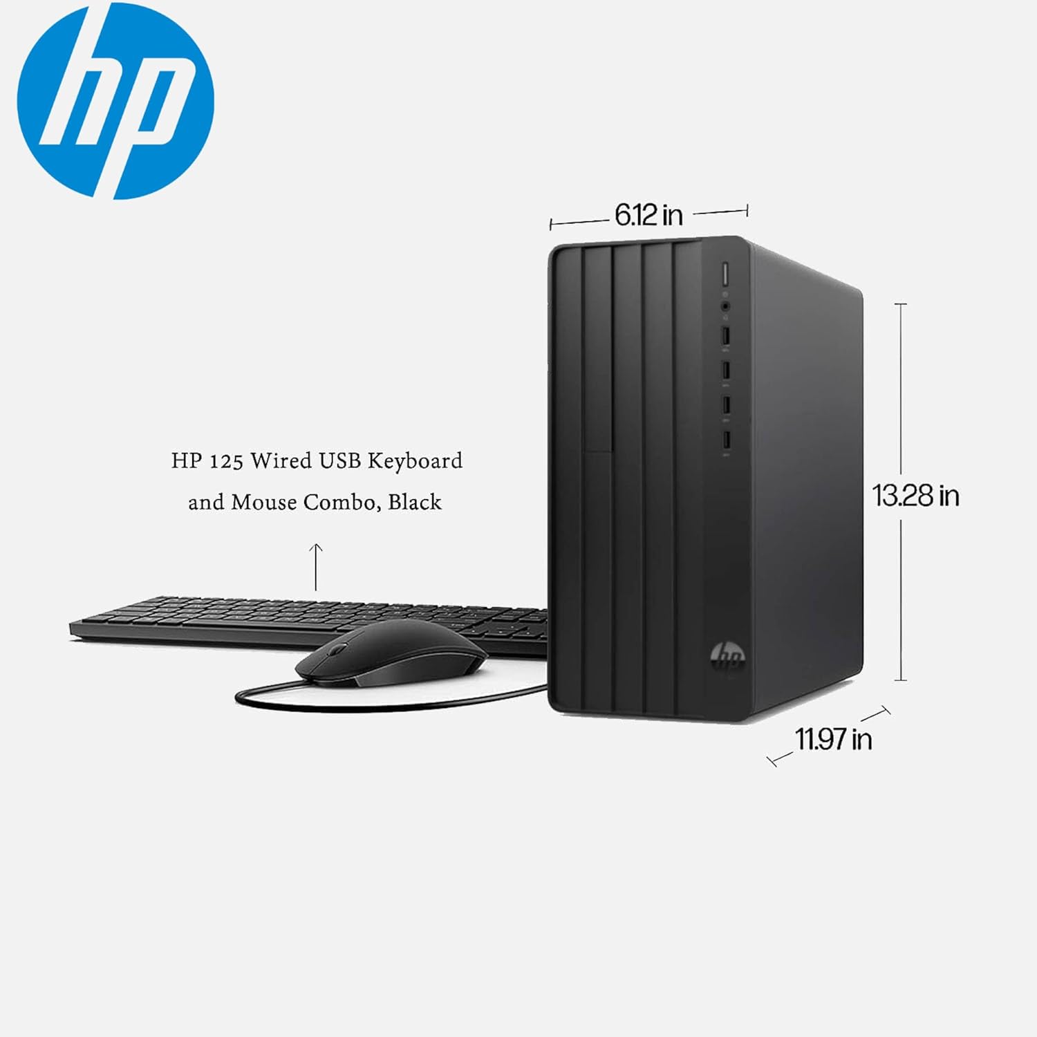 HP Pro Tower 290 G9 Business Desktop Computer, Latest 12-Core Intel Core i7-12700K, 64GB RAM, 4TB SSD, Dual-Monitor Support (HDMI + VGA), WiFi, RJ-45, Wired KB& Mouse, Windows 11 Pro