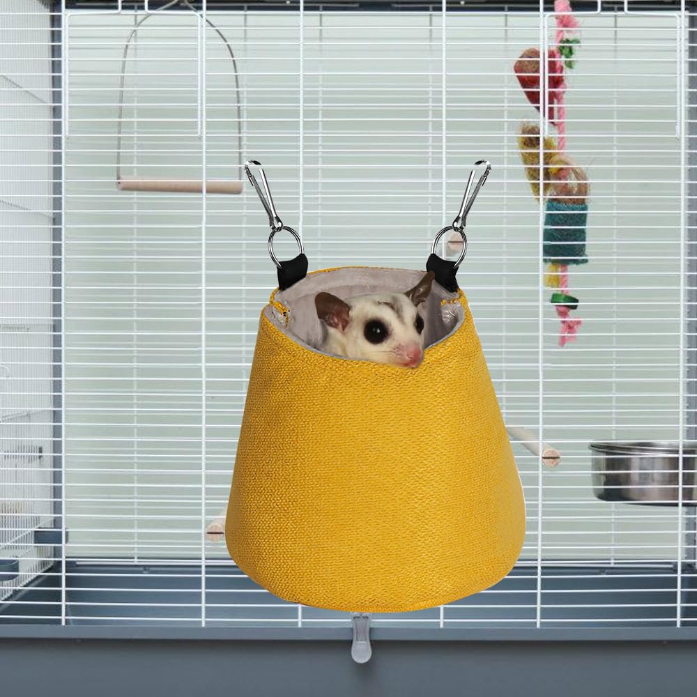 MiOYOOW Sugar Glider Śpiworek do spania, klatka do spania, wiszący hamak, ciepła torba dla małych zwierząt, świnka morska, wiewiórka, fretki, chomiki