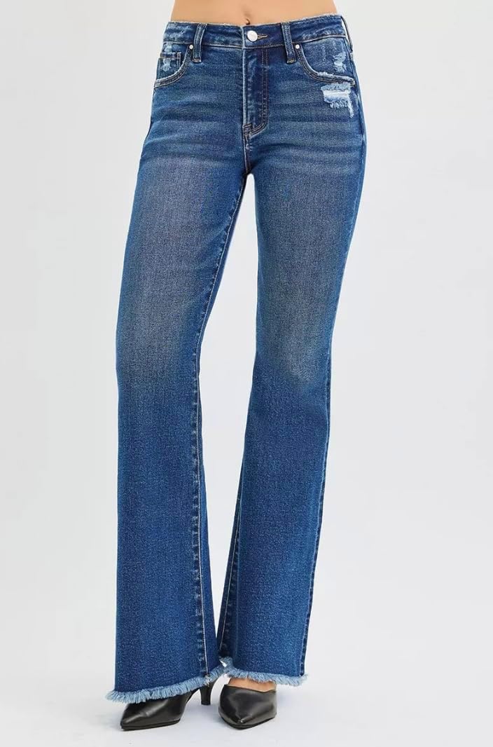 Risen High Rise Flare 32.5" Inseam Jeans- Ivory Gem