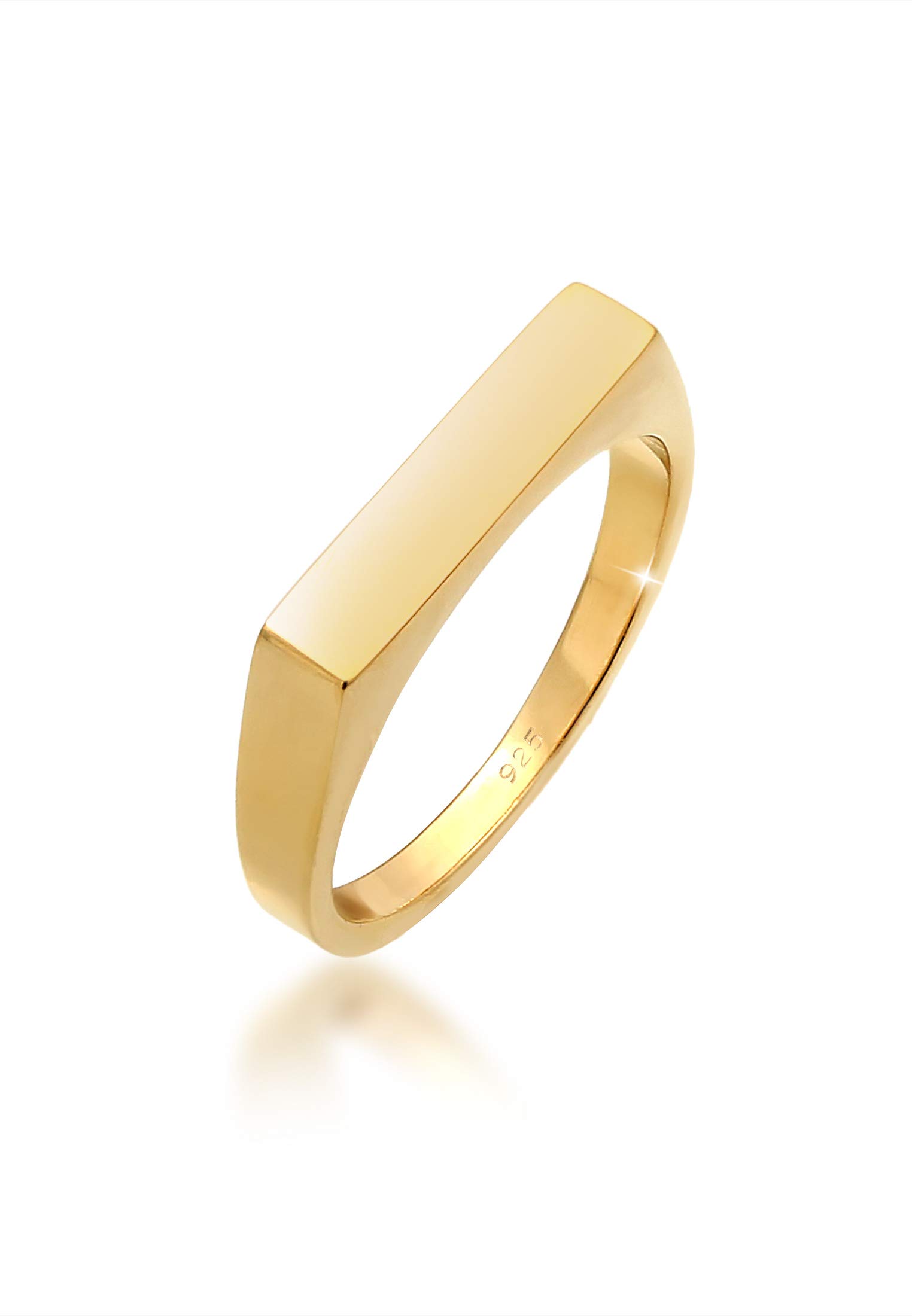 Elli Anelli Donne Sigello Quadrato Design Geo di Base in Argento Sterlino 925