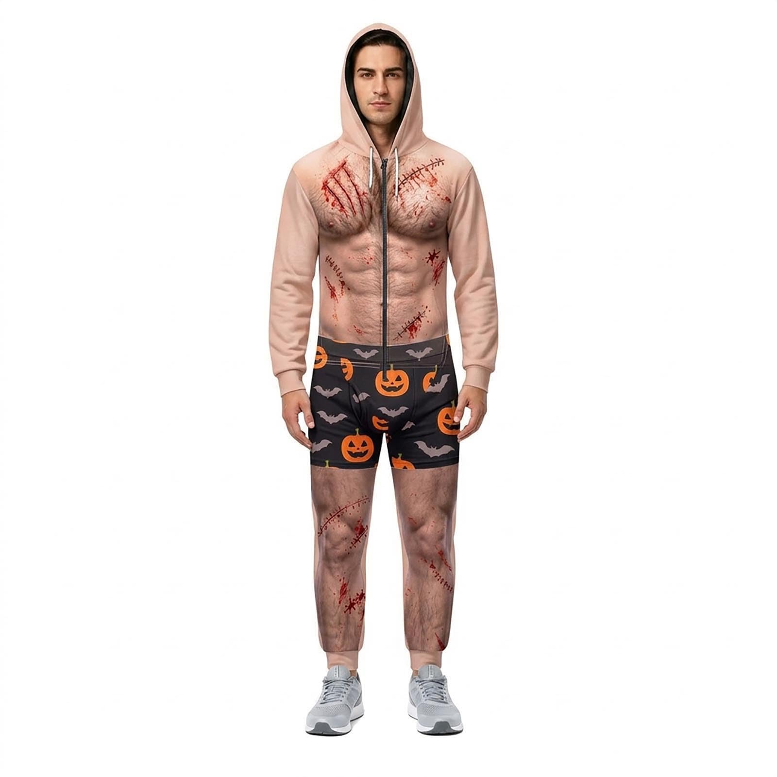 Halloween Onesie Adult Men, Men'S Halloween Costume Funny 3D Print Borat — image 1
