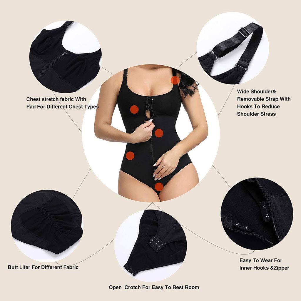 Frauen-Unterwäsche Abnimmt Bodysuit Body Shaper Taille Shaper Formwäsche Postpartale Erholung Abnehmen Mit Reißverschluss Und Haken-Korsett
