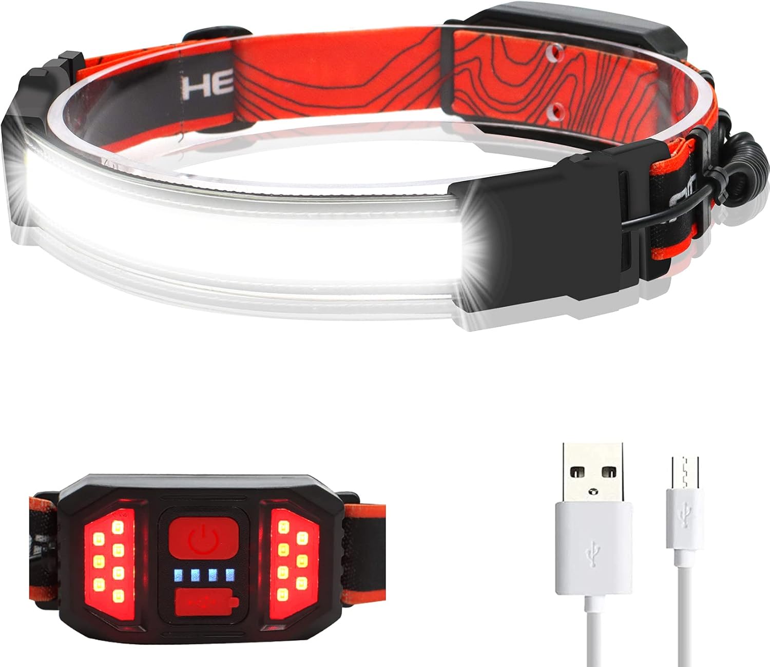 Rechargeable Headlamp 2 Pack, 230° Illumination Wide Beam Headlamp, 1000 Lumen, 3 Modes, Super Bright LED Headlamp, Lightweight Head Lamp for Hiking, Running, Fishing, Camping : Tools & Home Improvement