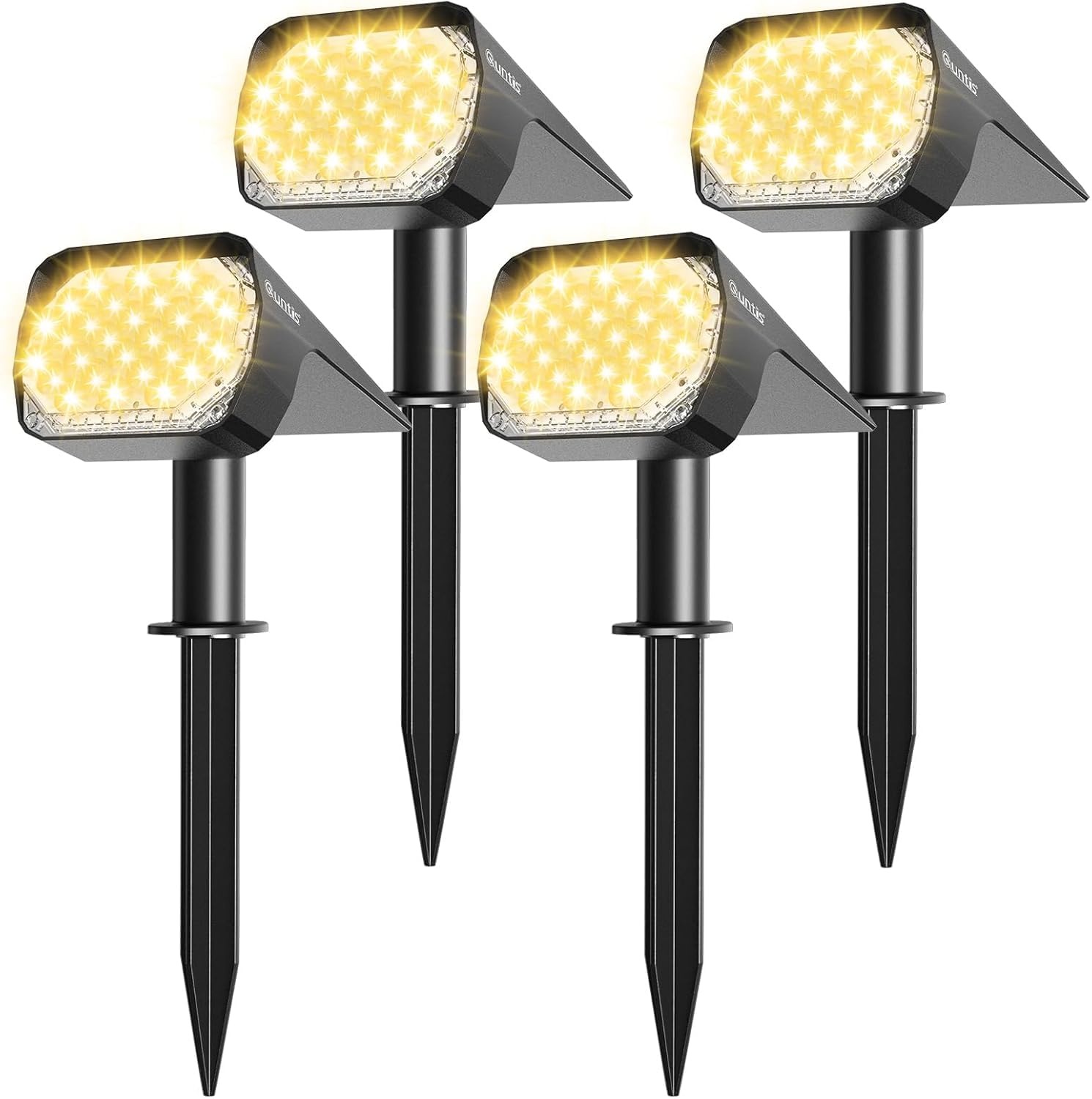 Quntis Luces Solares Led Exterior Jardin IP65 3 Modos 4 Pack Blanco Cálido