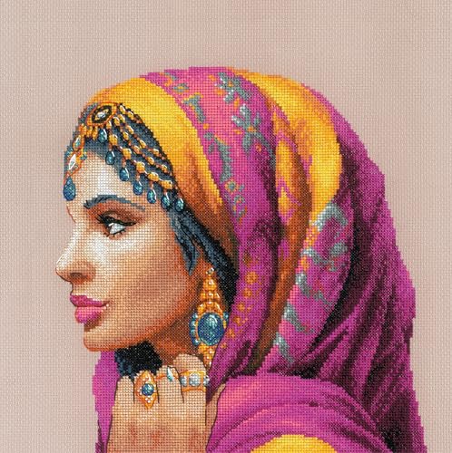 Image of RIOLIS - Amazing Women. Middle East 2248, Cross Stitch Kits 11 inchx11, Cross Stitch for Beginners & Advanced, Crossstitch for Adult, Counted Stitching Kits, Embroidery Kit
