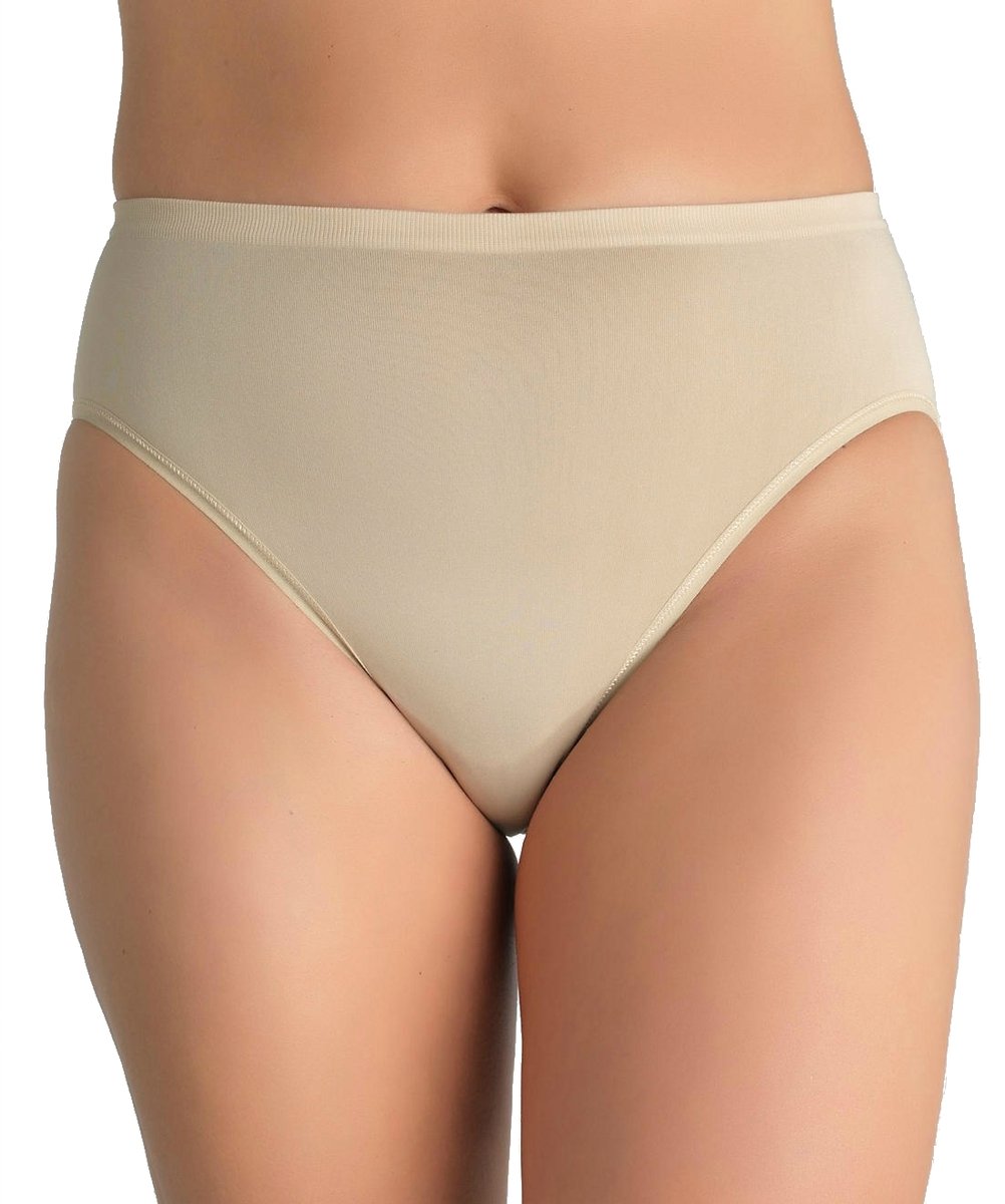 Women's Basic Comfy Seamless Hi-Cut Panty Nude Large