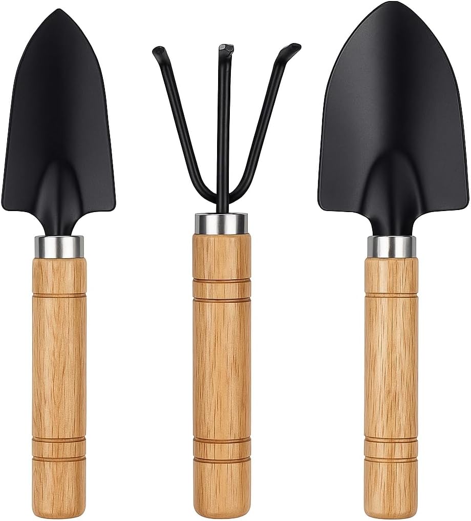 Fitto Flower Planting Shovel with Wooden Handle – Durable Garden Tool for Planting Flowers, Vegetables, and Herbs - Ideal for Gardeners, Landscape Professionals, and Home Use