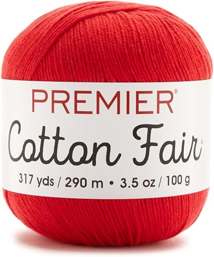 Premier Yarns Cotton Fair Solid Yarn-Red