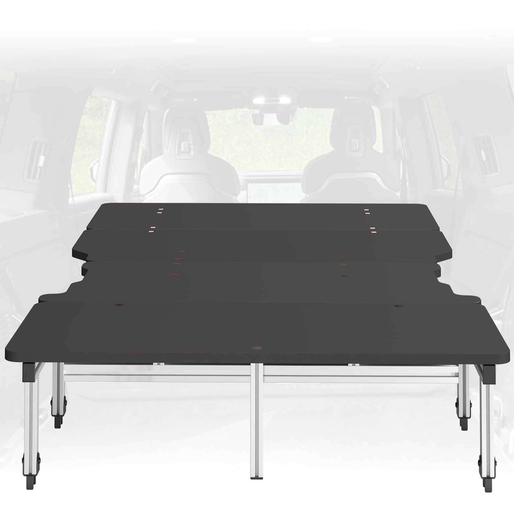 Life Finds Sleeping Platform Storage System Designed for Rivian R1S Vehicles, Folding Platform with Underneath Storage, Black, LF-R1SP