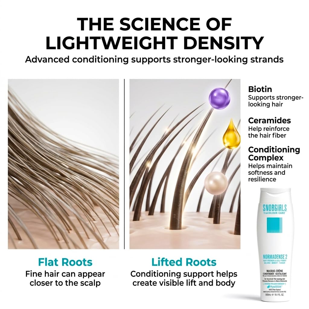 Biotin Conditioner for Fine, Thin Looking Hair – Lightweight Vegan Conditioner with Argan Oil, Niacinamide, Ceramides & Color Protection – SNOBGIRLS NORMADENSE 2 – 33.8 fl oz