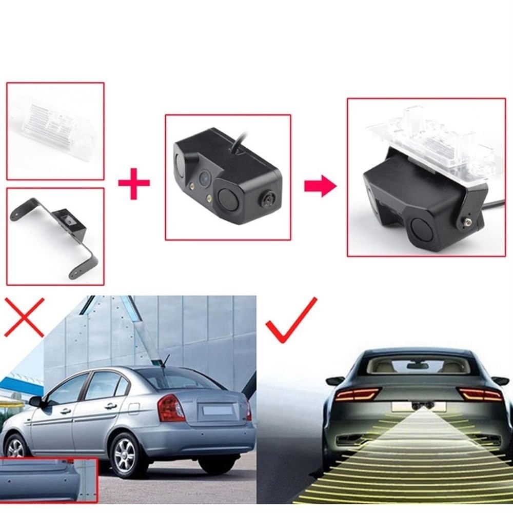 Sensore parcheggio PDC Kit sensore radar retromarcia per auto Visione notturna per auto Telecamera per retromarcia Sensore parcheggio con trasmettitore e ricevitore Radar Cam