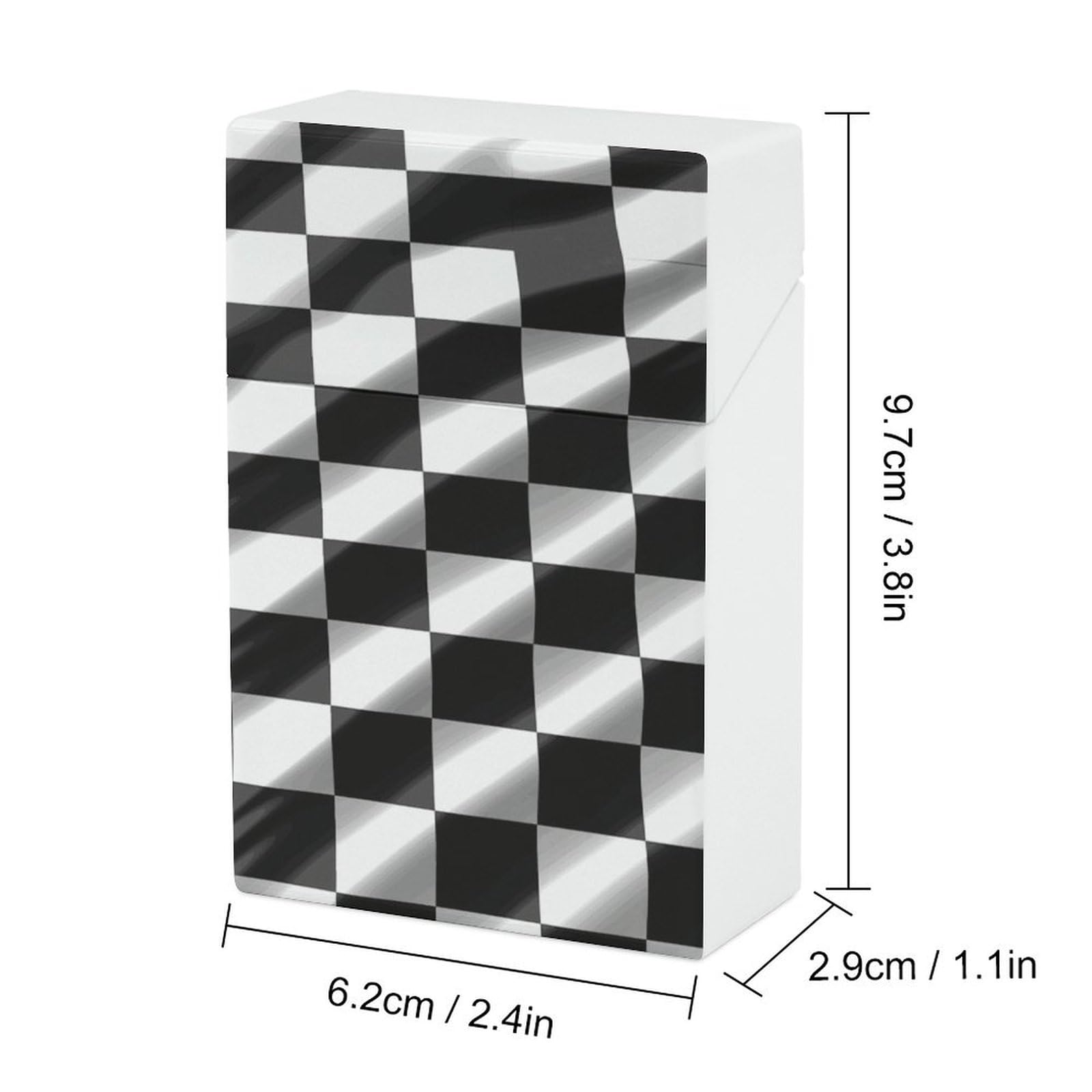 Amazon.com: Black White Race Checkered Flag Cigarette Case for King Size  Retro Holder Case with Exquisite Carved Patterns Box 20 Regular Size  Cigarettes : Health & Household