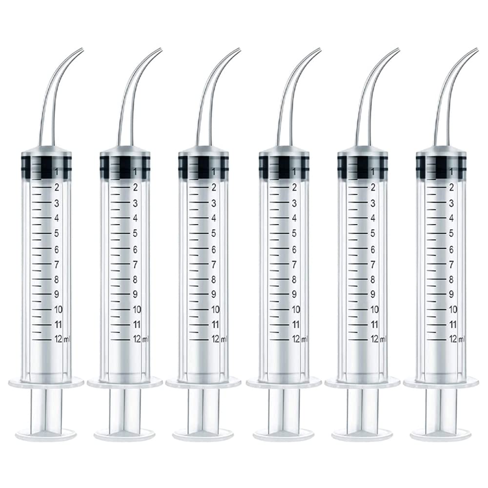 Buy Dental Syringe with Curved Tip, 6 Pack Disposable Graduated Dental