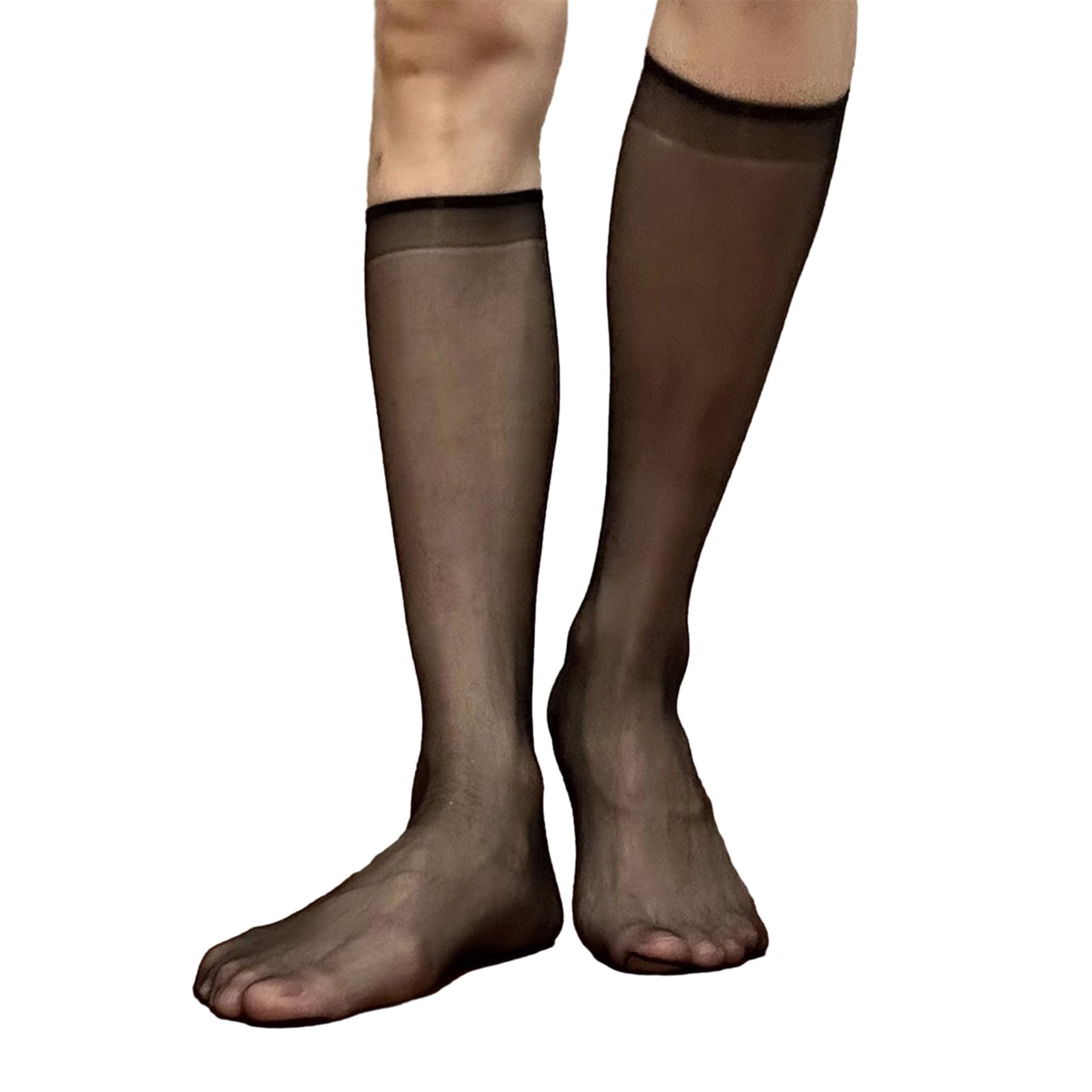 NIHENHAO Mens Sheer Business Dress Socks Long Over the Calf Dress or Work Socks Nylon Dress Socks Dress Socks Gifts