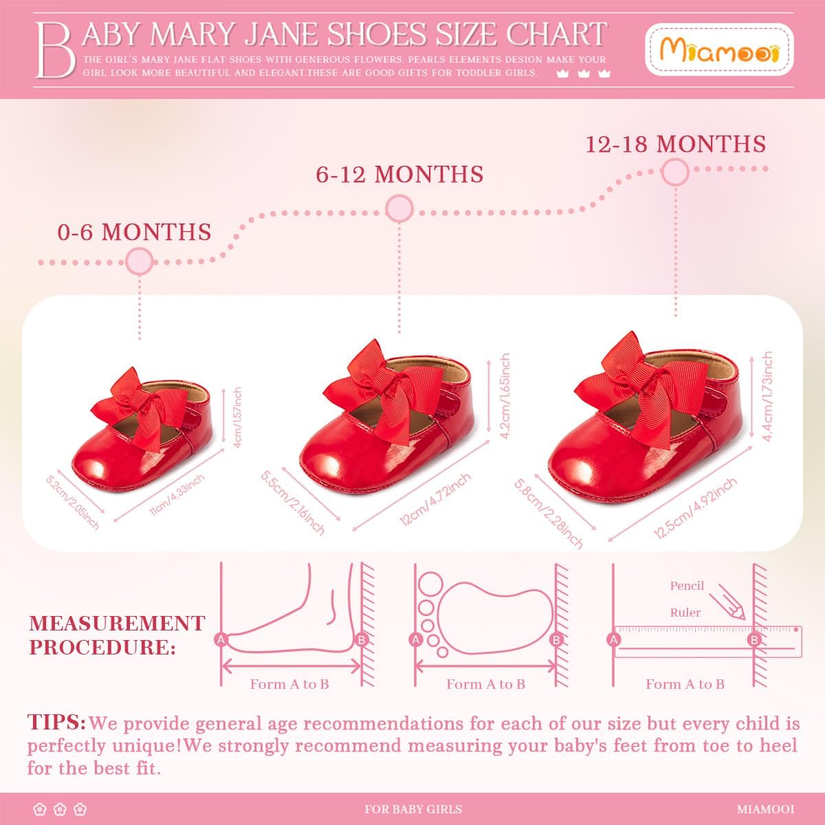 Miamooi Infant Baby Girls Wedding Dress Shoes Bow Ballet Princess Mary Jane Flats Toddler First Walkers Sneaker Newborn Crib Baptism Shoes - Image 6