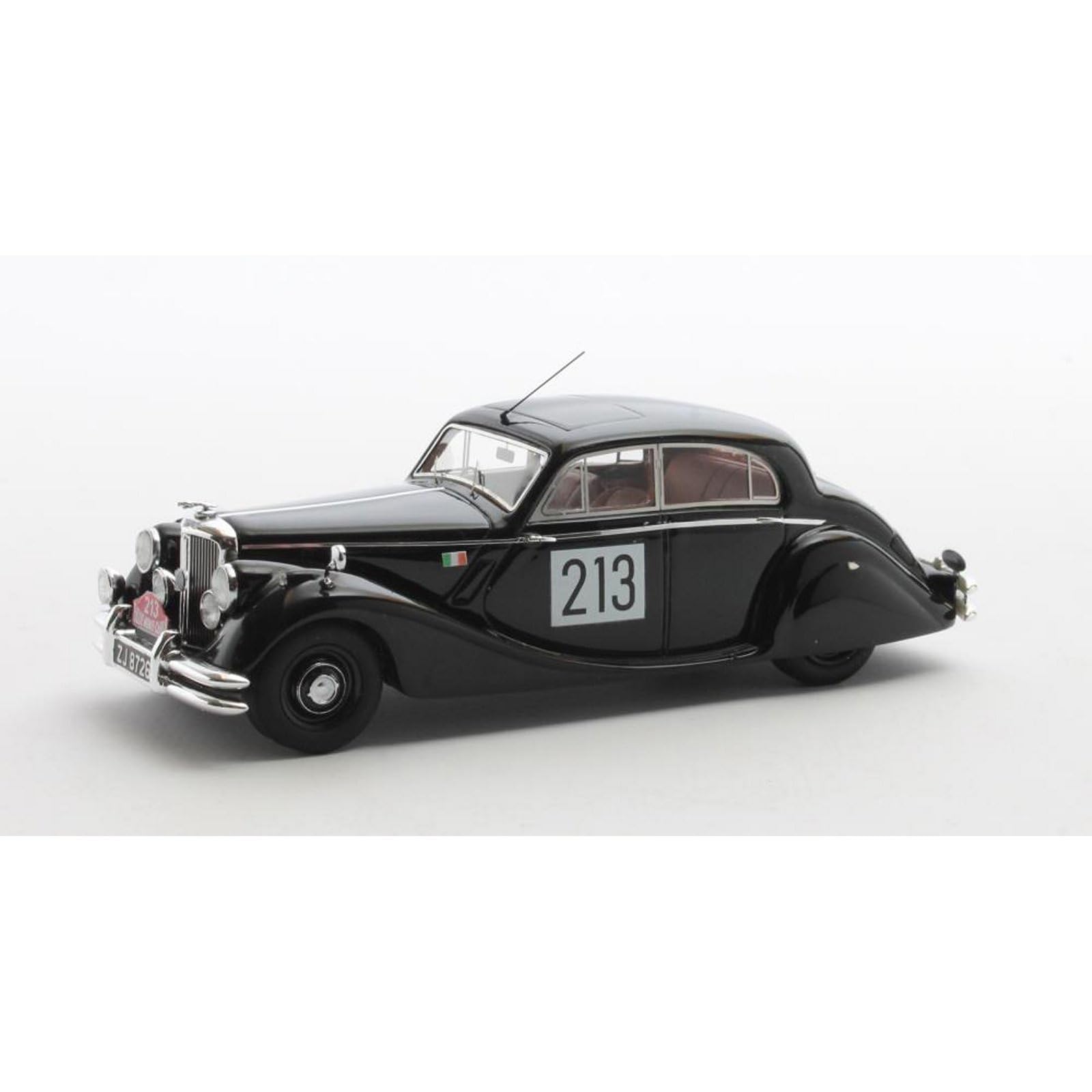 Jaguar Mk V No.213 Monte Carlo Rally 1951 Modellino in Diecast Scala 1:43, Nero, con Vetrina