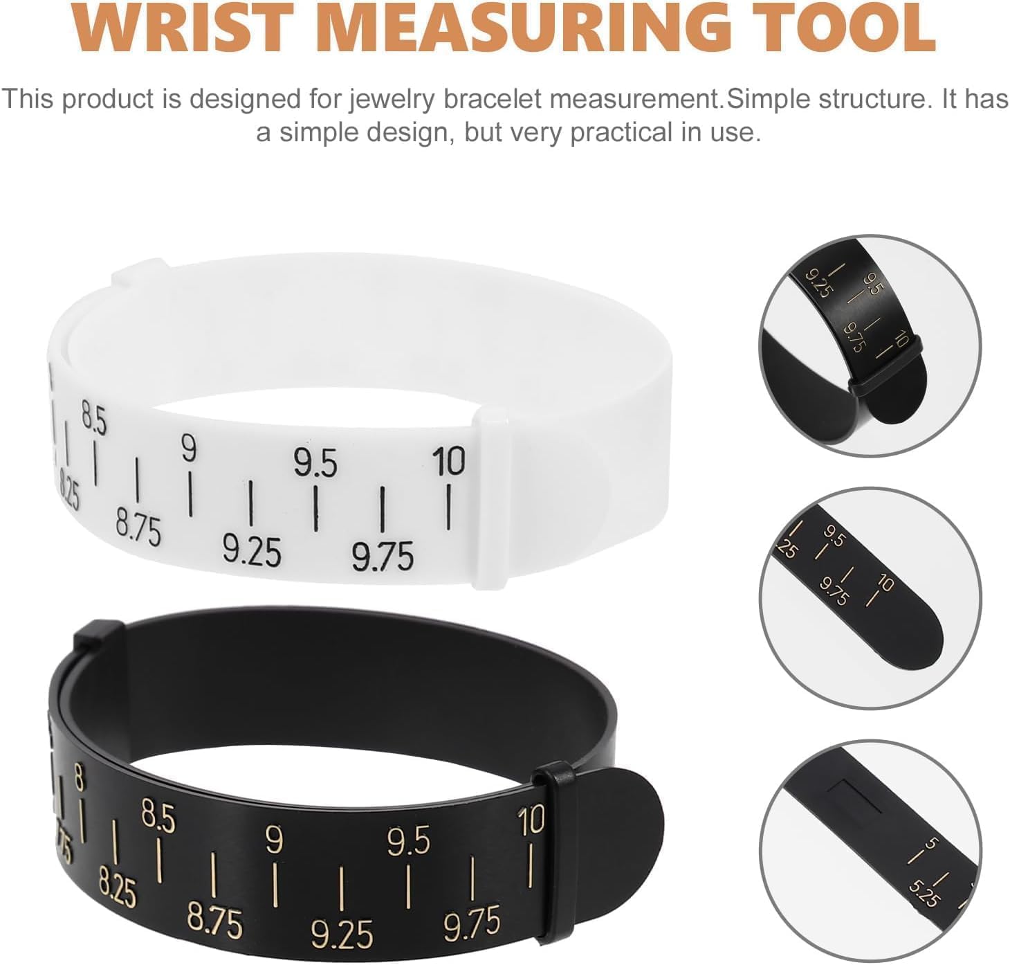 Black Bracelet Gauge Sizer, Measure Wrist Size Tool, Plastic Bracelet Measure Tool Making Tools and Accessories for Jewelry Size Bracelets Bangles, Mandrels（15-25cm）