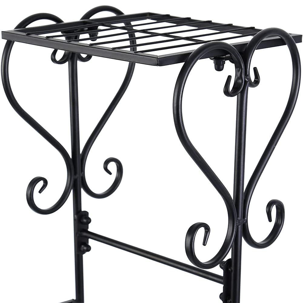 LANTUS - Estantería para planta interior, soporte de exhibición, estante de almacenamiento de metal, puerta de planta interior con 5 estantes, para balcón, salón, 107 x 22 x 57 cm