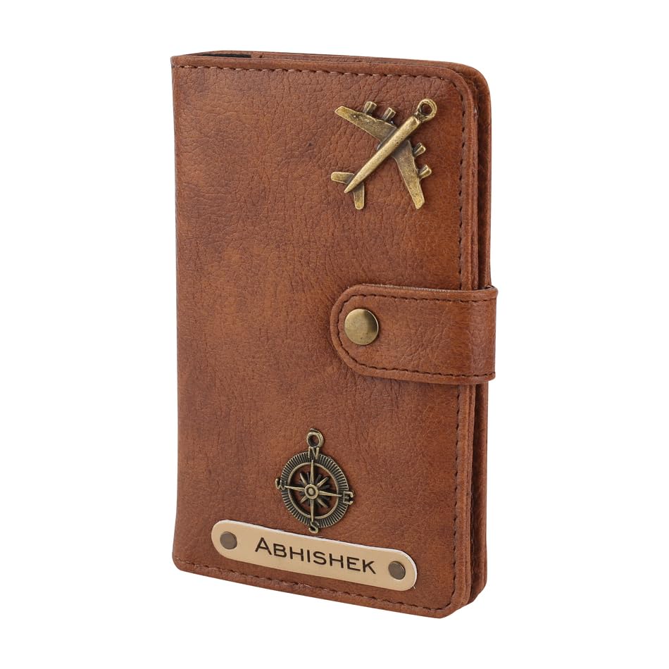 AICA Personalised Name & Charm Leather Passport Cover (Tanbrown) | Valentine Gifts for Boy Girl Husband Wife Boyfriend Girlfriend 4 61O5pYlYWTL