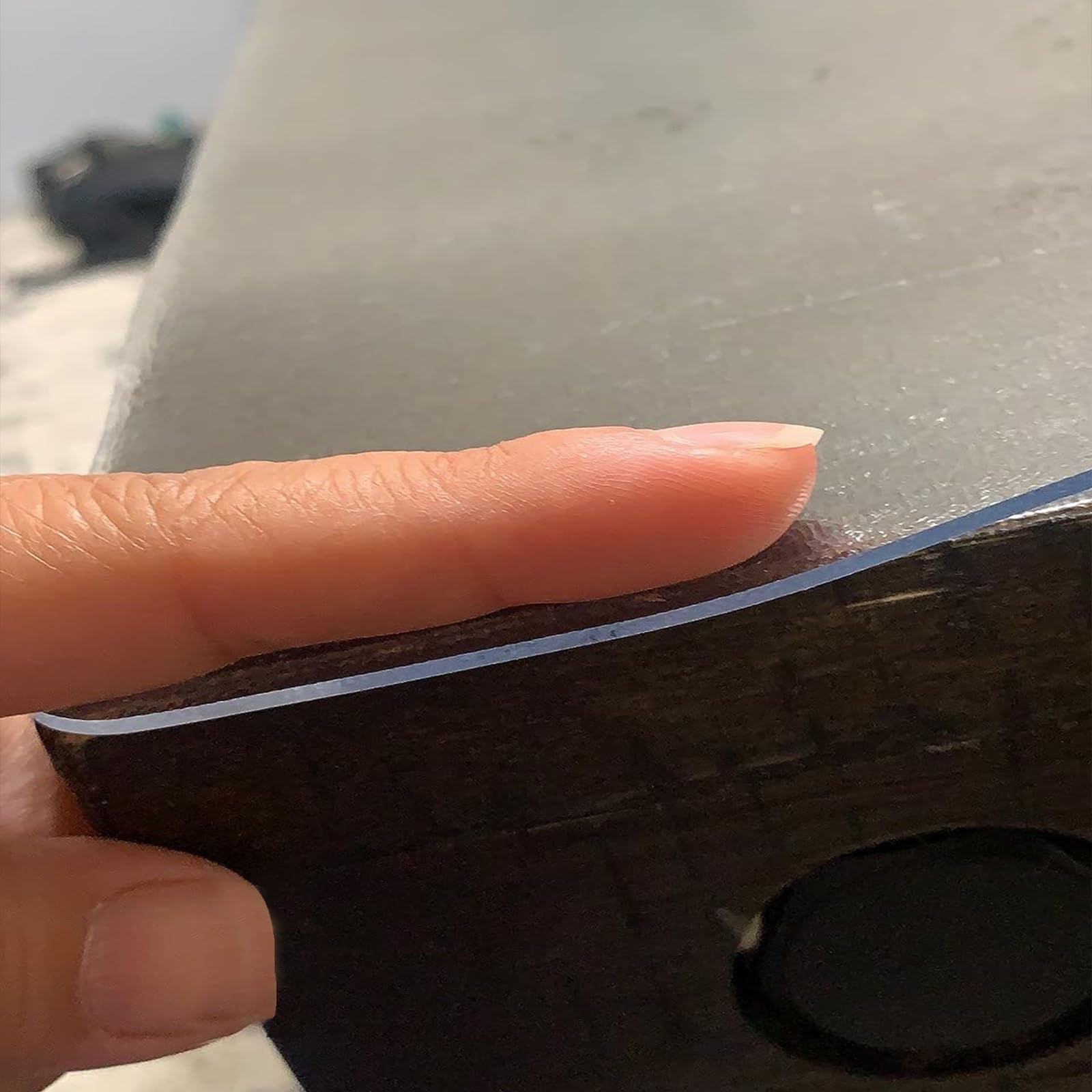 90x122 cm / 36x48 in Clear Table Cover Protector, Translucent Frosted 2 (mm) Thickness, Dining Room Table Clear Mat, Clear Desk Protector, Plastic Table Cover, Vinyl Table Protector