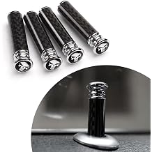 4 PCS Car Door Lock Bolt Pin, Carbon Fiber Pattern Alloy Tusked Skull-Shaped Door Handle Knob Bolt Cover, Personalized Modification Accessories, for Most Cars, SUVs, Trucks, Vans Black