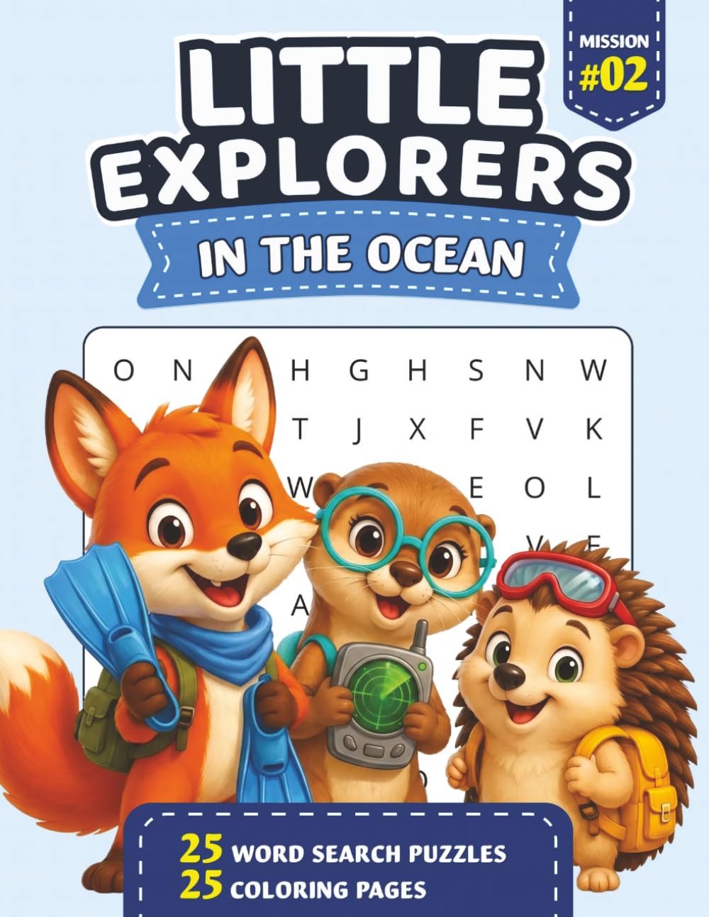 Little Explorers: In the Ocean (Coloring Book & Word Search)