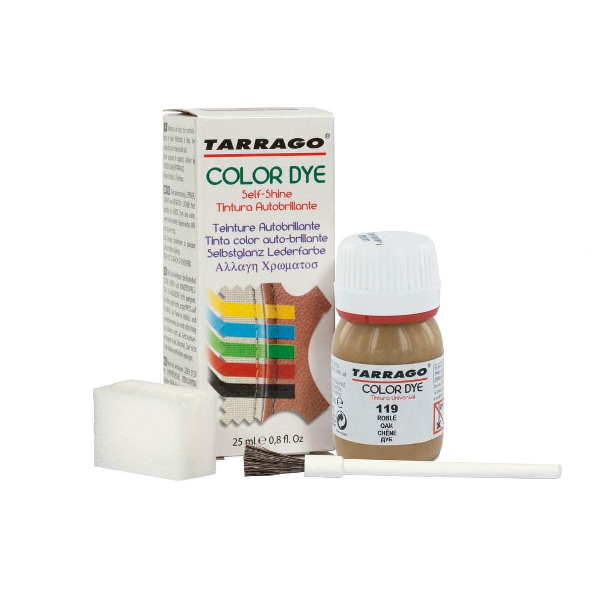 Tinte para Zapatos y Bolsos de Cuero y Textil con Esponja y Brocha | Cubre Rozaduras y Desgastes del Calzado | Gama de 90 colores — view 14