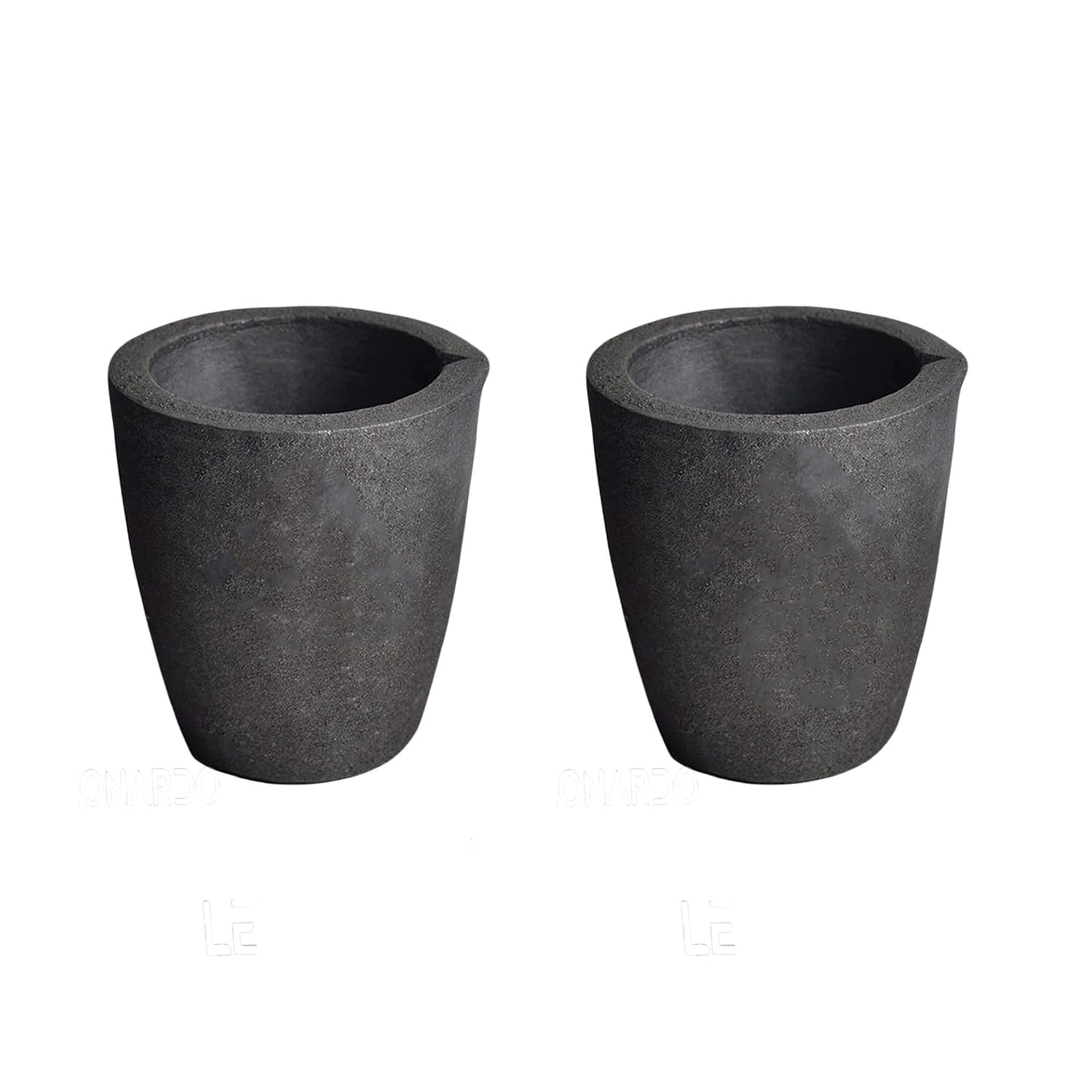Leonardo Clay Graphite Foundry Crucibles 2Pcs Pack (1No.Size)-1.5Kg Capacity for Refining, Casting, Melting of Gold, Silver, Brass, Copper & Metals for Furnace, Bullion, Refinery, Jewellery