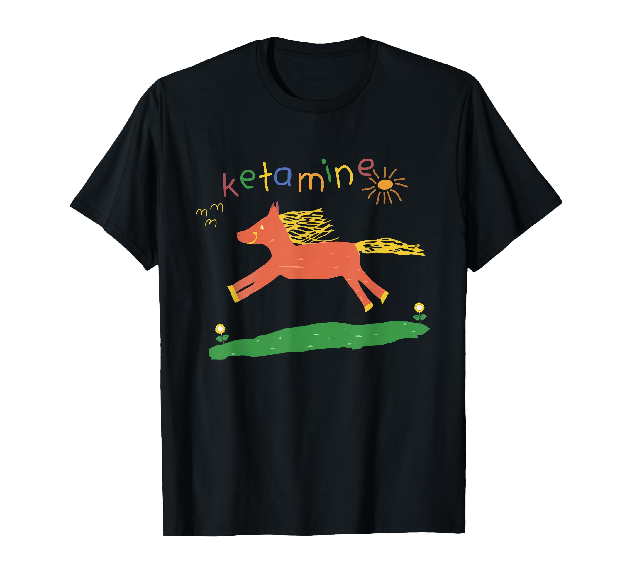 Photo 1 of MEDIUM- Meme Ketamine Horse Ketamine Horse Emergency Tee Funny T-Shirt