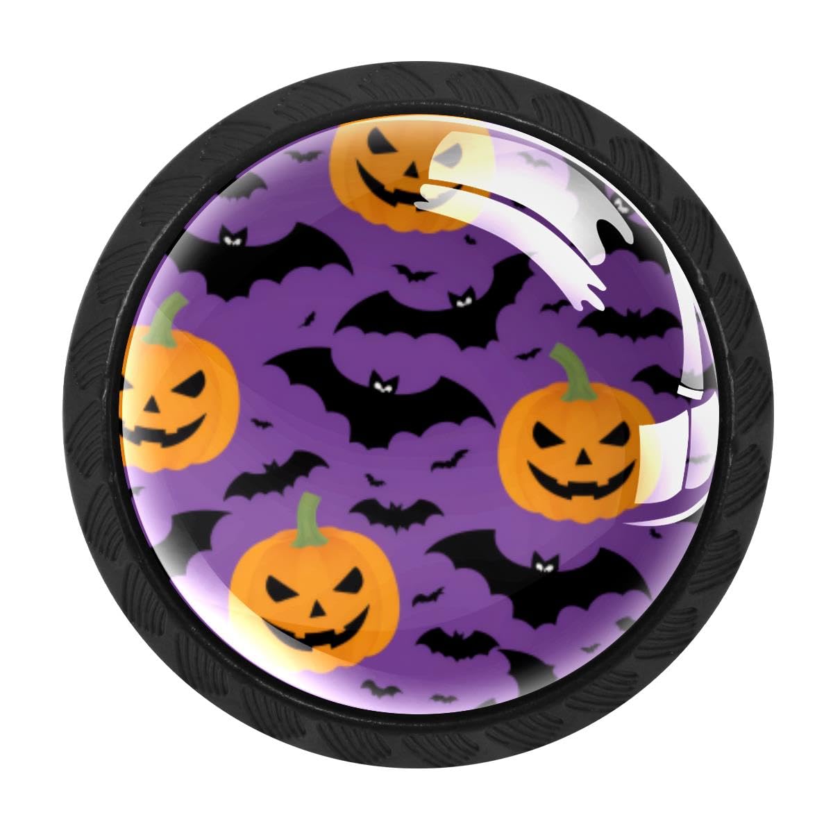4 PCS Cabinet Knobs, Halloween Pumpkins Bats Drawer Knobs Dresser Handles