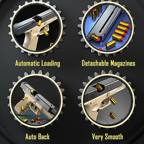 Miniatura 10 de Dreamplay Pistola de juguete de expulsión de conchas, juguete automático de acción de tracción para niños regalos