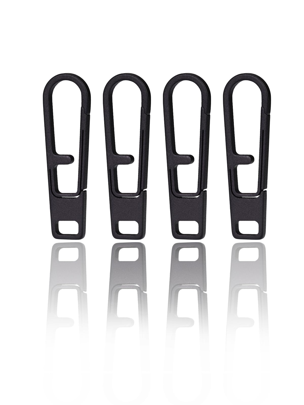 Tikidesign Heavy Duty Titanium Zipper Pull Replacement Set, Durable Black Zipper Handle Fixer for Backpacks, Luggage, Jackets, and Outdoor Gear - Universal Fit for Quick Repair (4Pcs_Black_M)