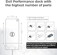 Vista 3 de Base de acoplamiento Dell Performance WD19DCS con adaptador de alimentación de 240 W (entrega de energía de 210 W) + cable HDMI + cable de puerto