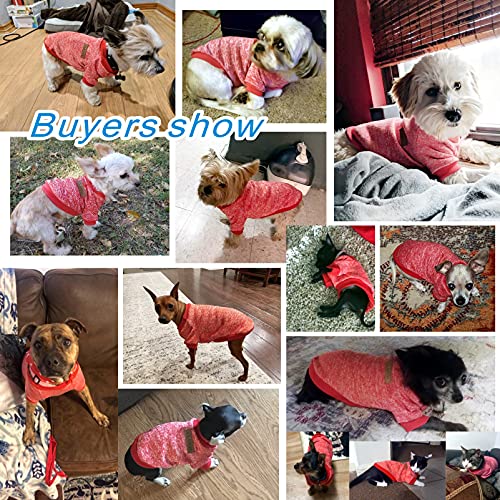 Chborless Pet Dog Classic Knitwear Sweater Warm Winter Puppy Pet Coat Soft Sweater Clothing For Small Dogs (S, Red) #TOP1