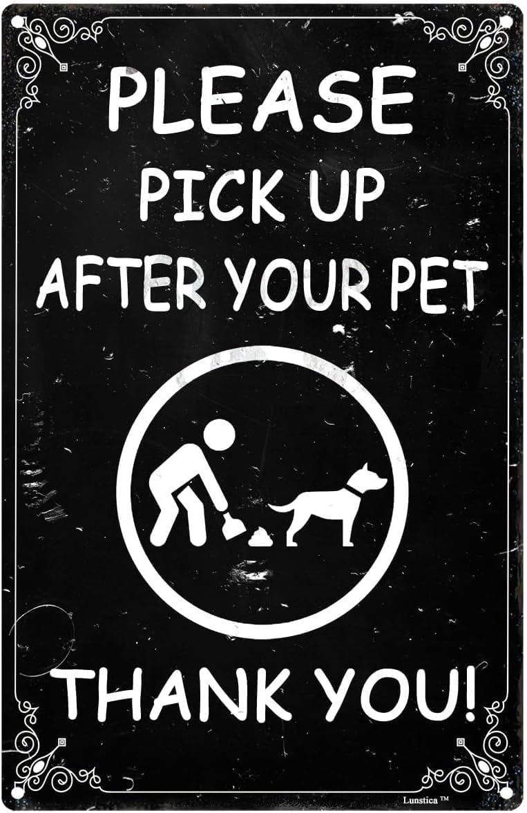 Park Pet Waste Management Reminder Sign, Weatherproof Aluminum Plate, Community Outdoor Public Health Safety Notice Marker, 8x12 Inch