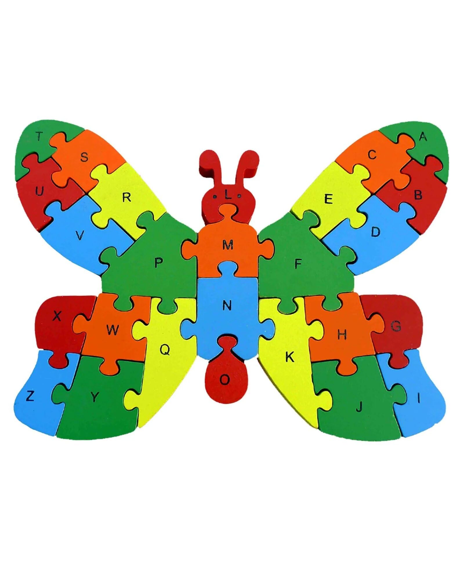 WOODYKRAFT Wooden Shaped Coloured Butterfly Puzzle with 26 Alphabets(A-Z) and Numbers (1-26) for Kids to Learn Letters and Numbers - Colour Recognition Toy. (B07TBT4K87) Amazon Price History, Amazon Price Tracker