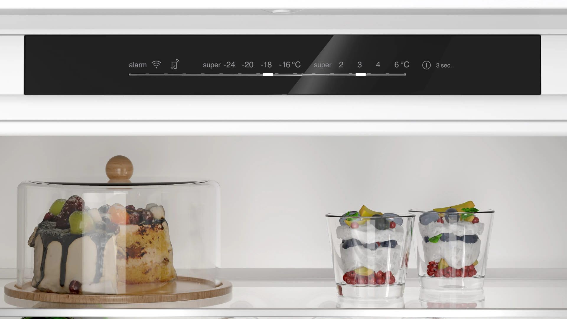 Siemens KB96NVFE0 iQ300 inteligentna lodówko-zamrażarka do zabudowy, zawias płaski, 193,5 x 70,8 cm, chłodzenie 285 l + zamrażanie 98 l, funkcja NoFrost, światło LED, półki z bezpiecznego szkła,