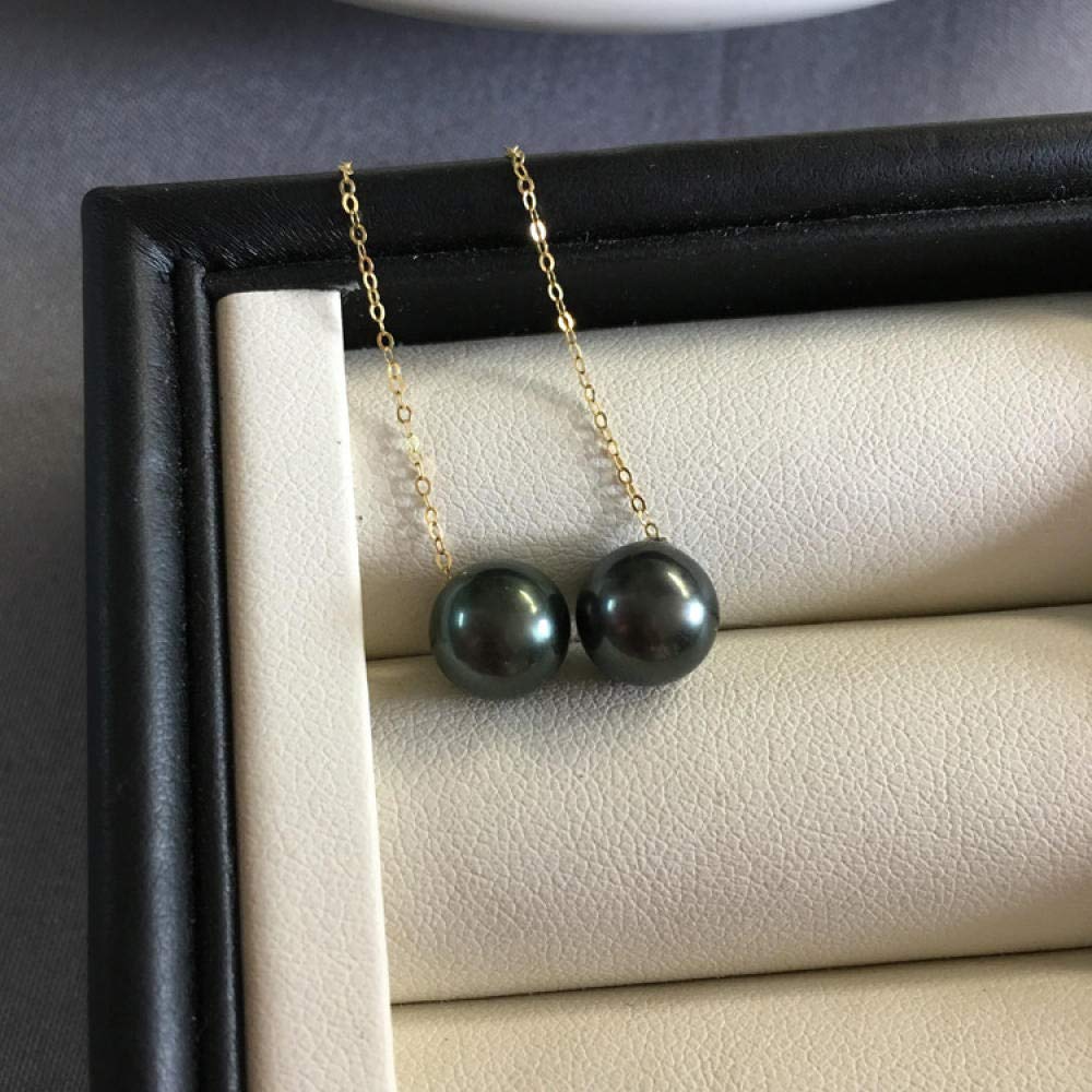 Las Mujeres Pendientes De Perlas De Agua Dulce Negro Perla Tahitiana Larga Línea De Oreja Temperamento Retro Elegante Lujo Luz Simple Dones Creativos