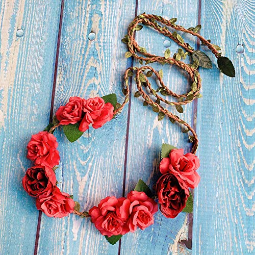 Flower Floral Rattan Belt Flower Sash Crown Wreath Headband Floral Garland JW663