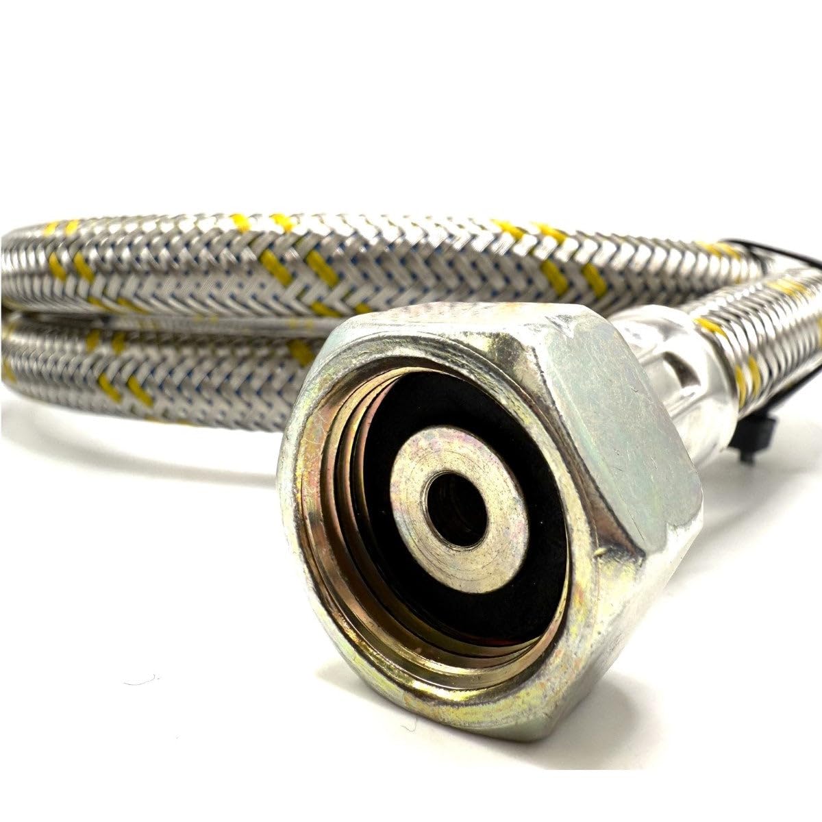 Campingaz 901 904 907 Tuyau de recharge – 21,8 mm LH x 21,8 mm LH Tuyau en acier renforcé 1,5 m avec valve manuelle de 16 mm