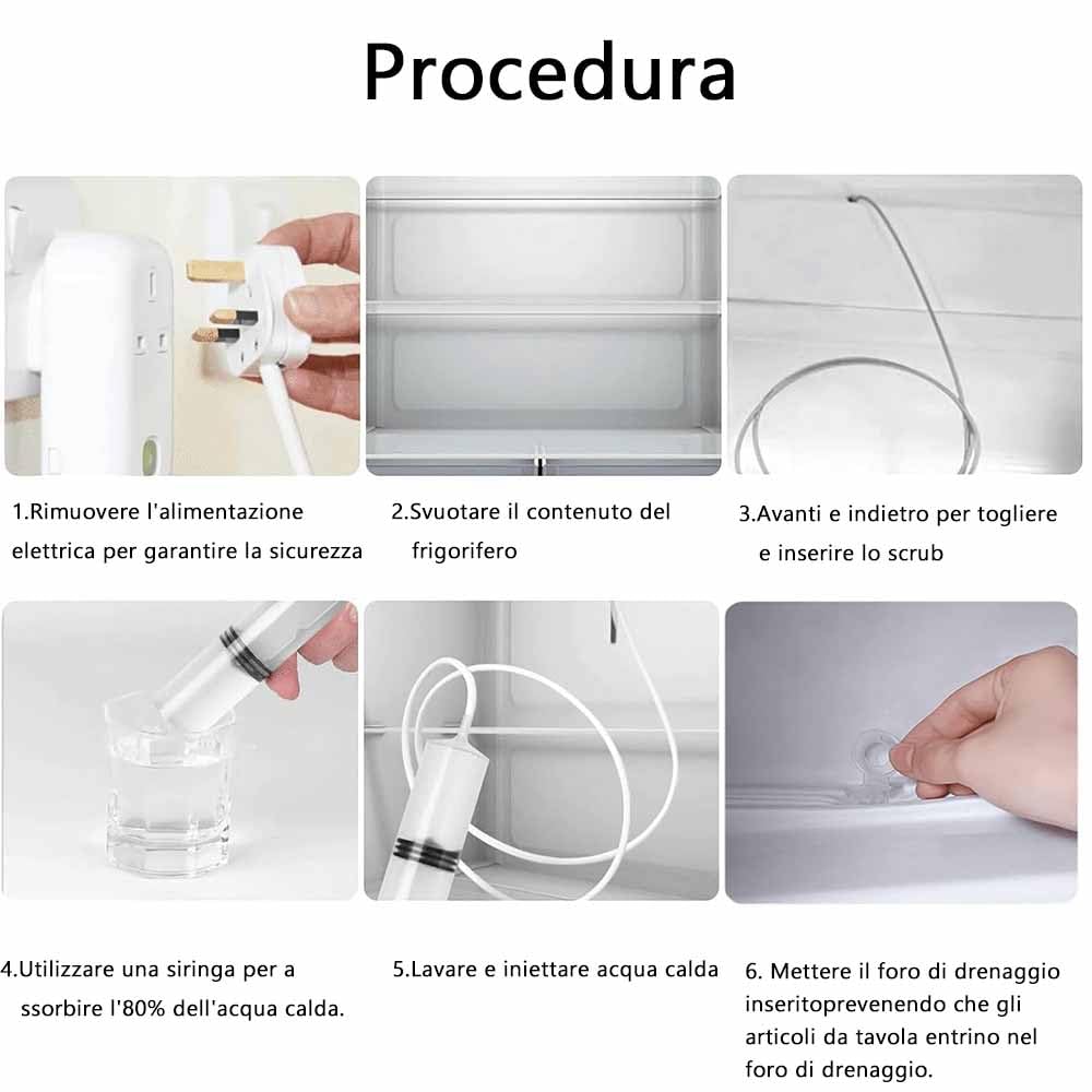 Kit Pulizia Frigorifero 8 Pezzi Voarge - Spazzola, Siringa E Raschietto - Foto 9