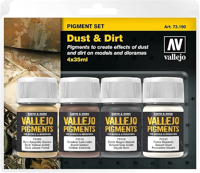 AV Vallejo Pigments Set - Dust & Dirt, 35 ml (Pack of 4)