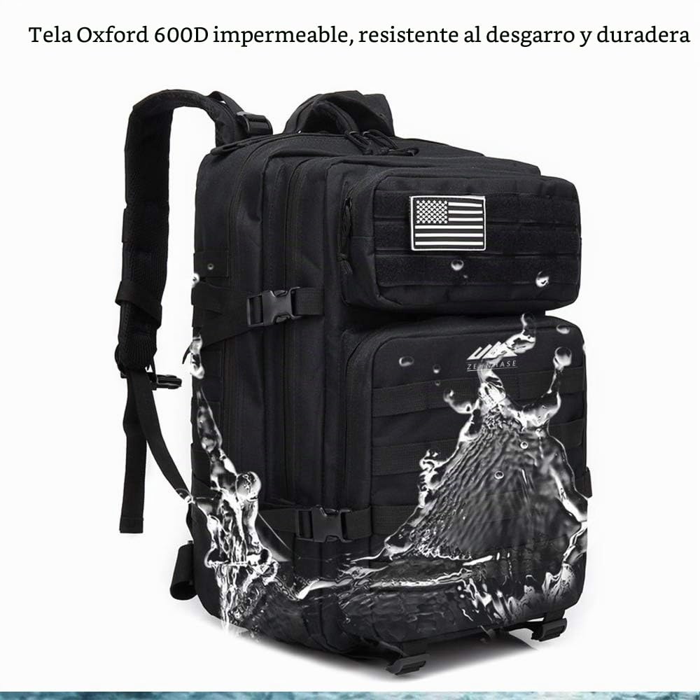 Mochila Táctica Impermeable 45L Gran Capacidad Nylon 600D Múltiples Bolsillos para Senderismo Acampada, Montañismo, Caza, Aire Libre Ciclismo y más