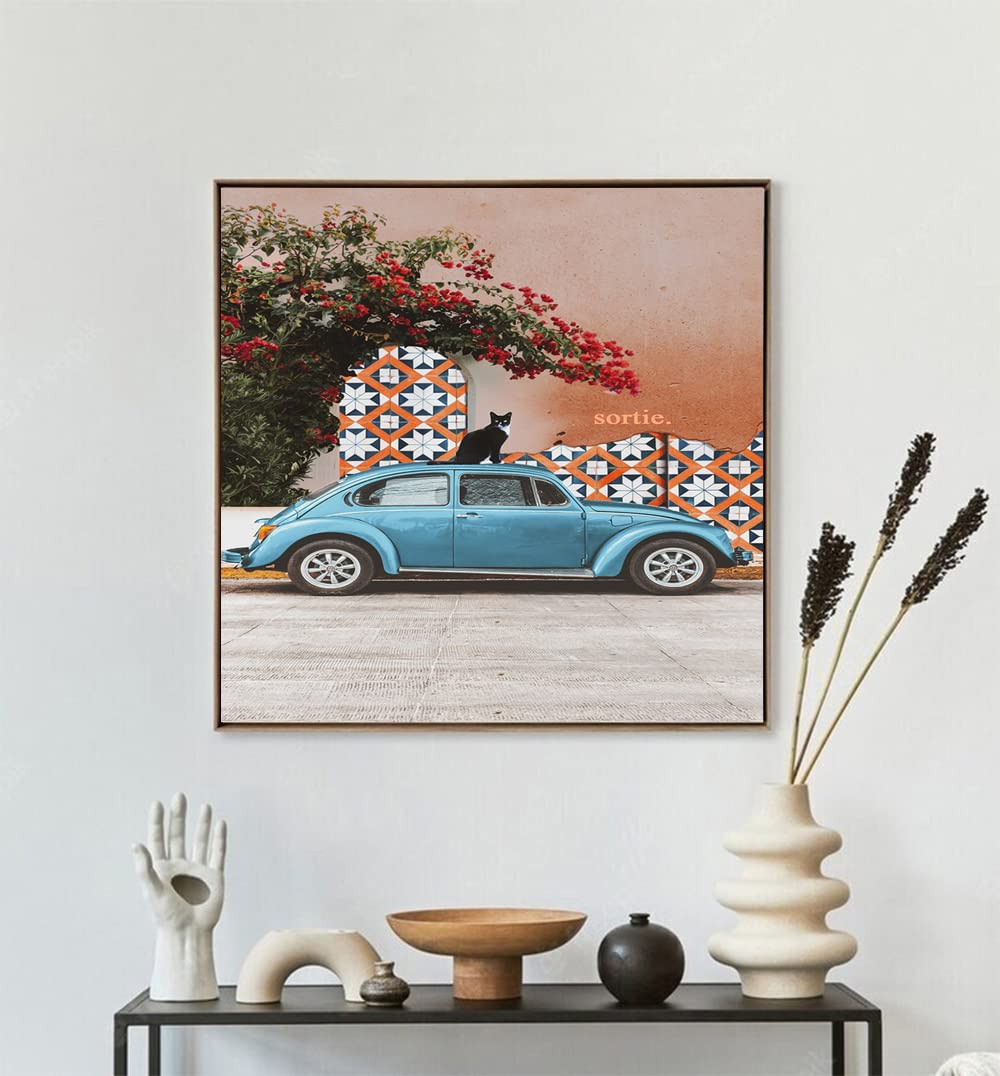 VERRE ART Printed Framed Canvas Painting for Home Decor Office Wall Studio Wall Living Room Decoration (14x14inch Wooden Floater) - Sortie