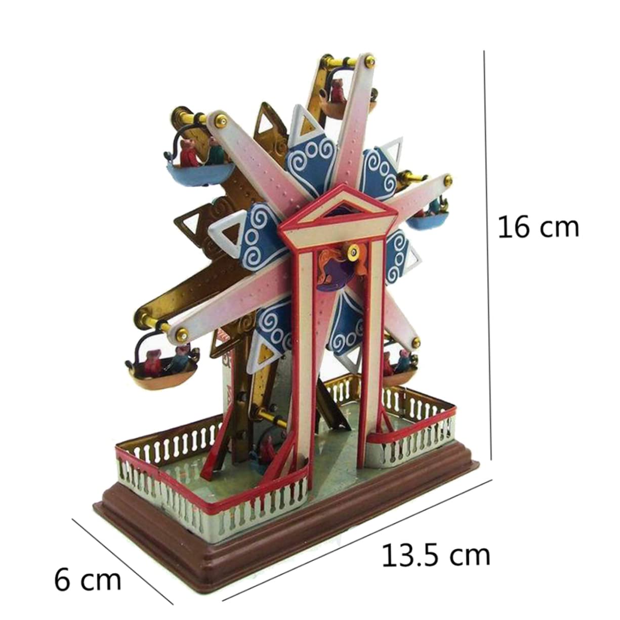 OUNONA Tin Ferris Wheel Creative Clockwork for Home Wind Up Action Design for Birthdays and Festivals Unique Collectible