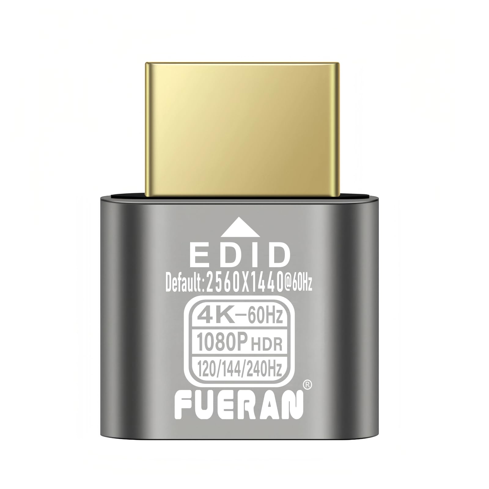 Wtyczka dummy HDMI HDR 4K@60Hz 2K@120/144Hz 1080P@120/144/240Hz, emulator edid wirtualny wyświetlacz adapter, adapter HDMI bez wyświetlacza (4K60Hz-1P-(domyślny1440))
