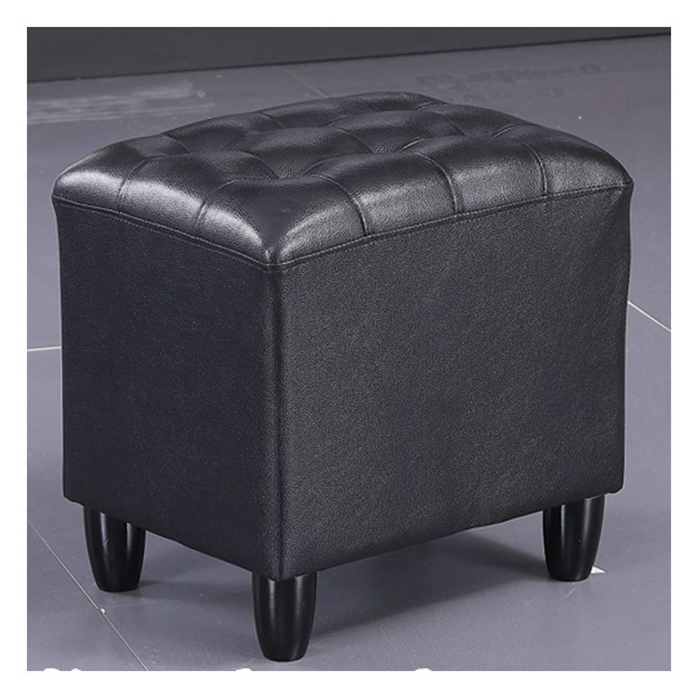 Tabouret de pied noir en PU pour salon et entrée de taille 32x26x32 cm