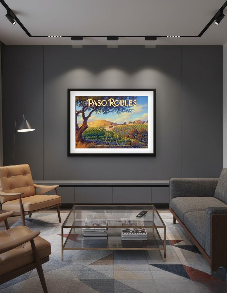 Paso Robles Wineries - San Luis Obispo - California Vineyards Wine Country Art by Kerne Erickson - Fine Art Matte Paper Print (Unframed) 11x14in