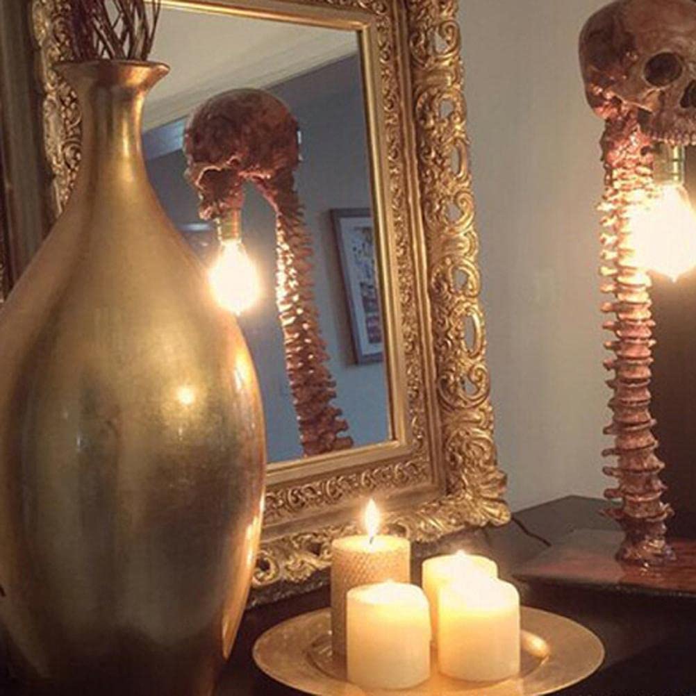 Menschliche Wirbelsäule Skelett Lampe Halloween 3D LED Skelett Spukhaus Ornament Requisite für Geburtstag mit Harzgussteilen (1)